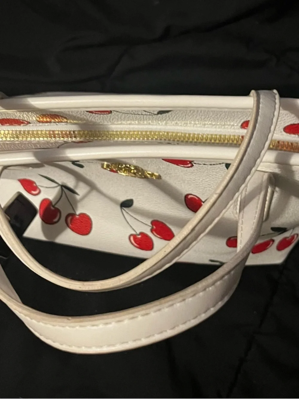 Coach White Leather Tote with Red Cherry Print - Picture 7 of 7